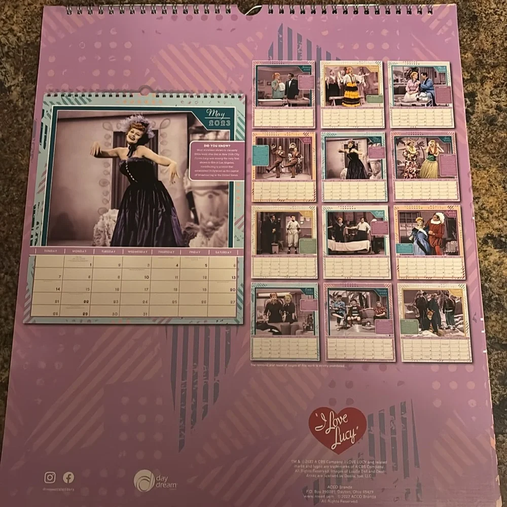 I Love Lucy Calendar